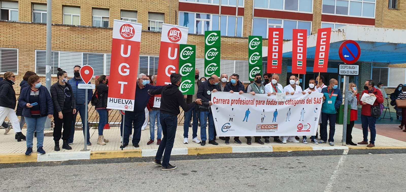 Los Sindicatos Se Concentran En Riotinto Para Exigir La Carrera