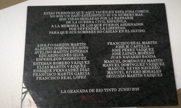 Veinte asesinados de Riotinto, Campofrío y Zufre serán recordados para siempre en La Granada
