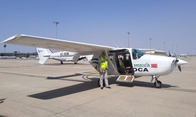 Un avión del Infoca vigila los campos de la Cuenca Minera