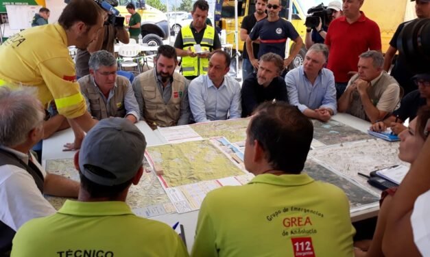 El incendio de Nerva evoluciona de forma favorable