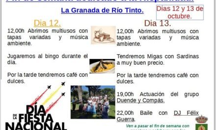 La Granada celebrará la Hispanidad con dos días de fiesta en el parque municipal