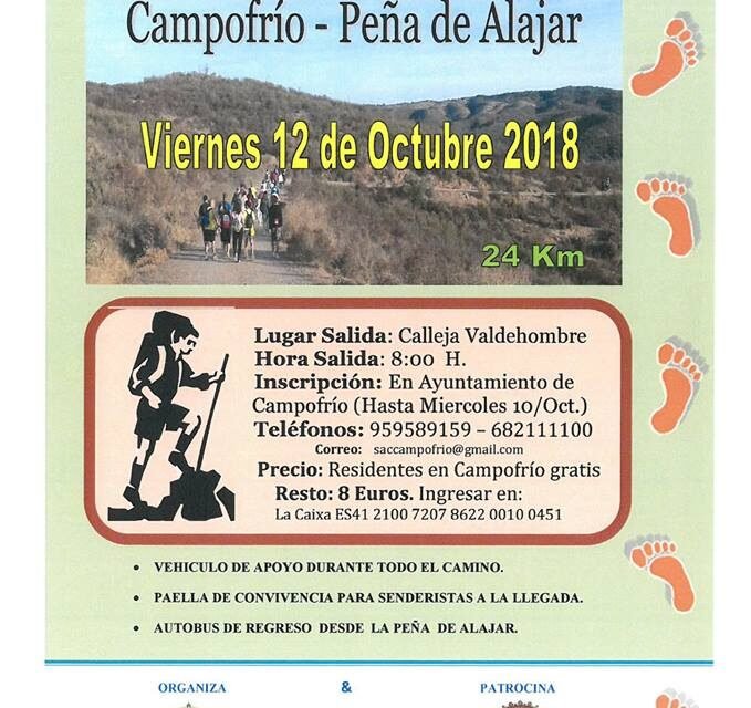 Campofrío organiza un senderismo gratuito en Peña de Alájar