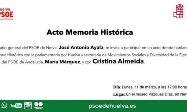 Cristina Almeida hablará de memoria histórica este lunes en Nerva