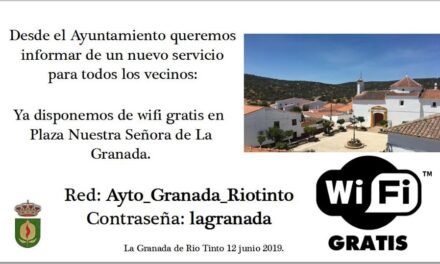 El Ayuntamiento de La Granada pone wifi gratis en la plaza principal del pueblo