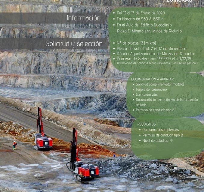 Riotinto acogerá un curso de iniciación a la operación minera
