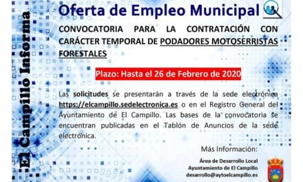 El Ayuntamiento de El Campillo convoca una oferta de empleo