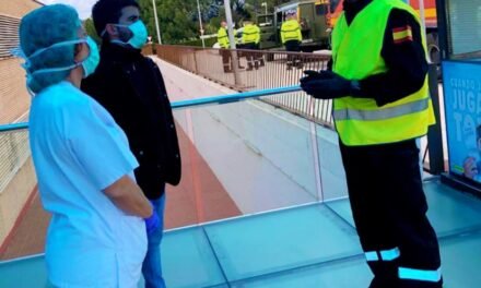 La UME desinfecta el Hospital de Riotinto