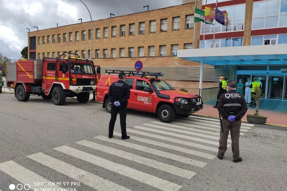 La UME lleva a cabo nuevas actuaciones de desinfección en el Hospital de Riotinto