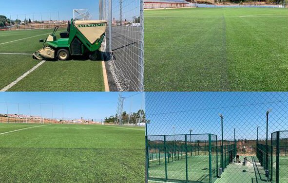 Mejoran el campo de fútbol y las pistas de pádel de Zalamea