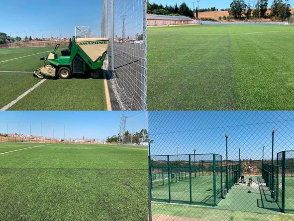 Mejoran el campo de fútbol y las pistas de pádel de Zalamea