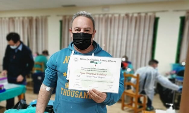 El nervense Diego Rico se convierte en Gran Donante de Andalucía