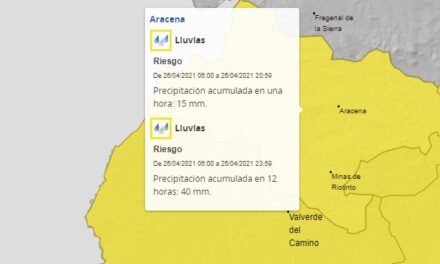Aviso amarillo por fuertes lluvias este lunes en la Cuenca Minera