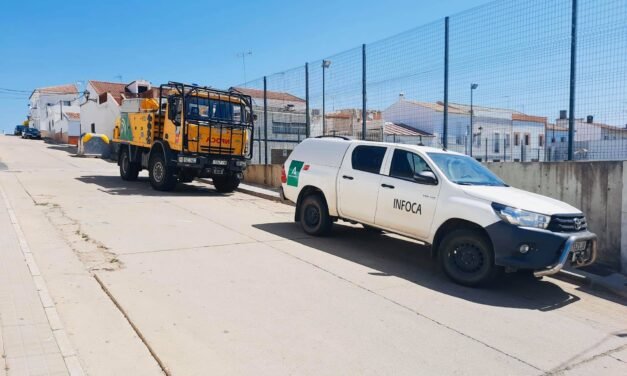 El Infoca se instala en El Campillo para luchar contra el fuego en la Cuenca Minera