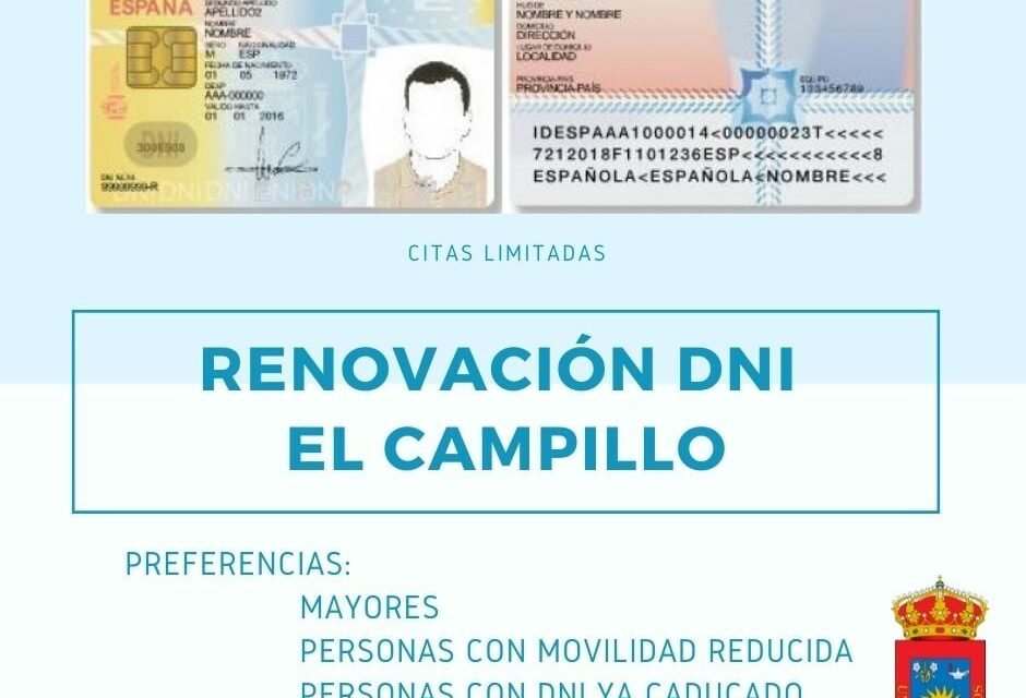 Vecinos de El Campillo pueden apuntarse para renovar el DNI en el municipio