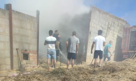 Vecinos y bomberos sofocan el incendio de un pajar en El Campillo