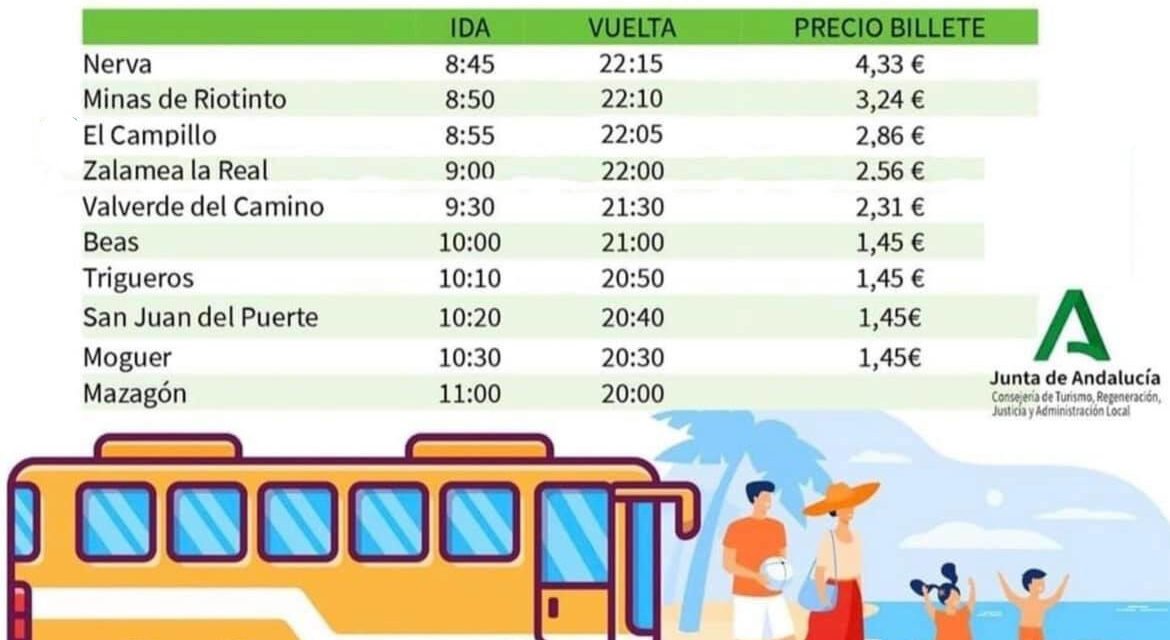 Un “error” en el precio del bus Nerva-Mazagón genera un aluvión de críticas