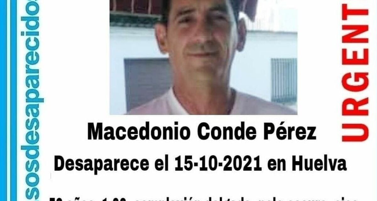 Buscan a Macedonio Conde, desaparecido en Huelva hace 23 días