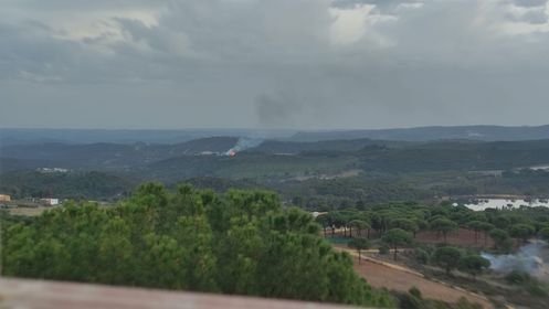 El Infoca lucha contra un incendio forestal en Riotinto