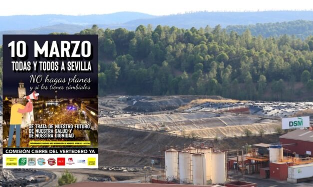 Convocan una nueva manifestación en Sevilla el 10 de marzo por el cierre del vertedero de Nerva