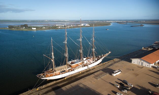 El velero de cruceros Sea Cloud llega al Puerto de Huelva