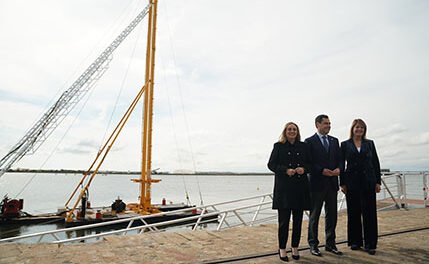 El Muelle de Levante inicia su transformación con la construcción de la Marina Deportiva del Odiel