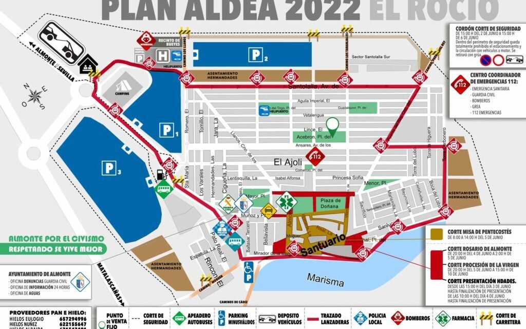 El Rocío adelanta su prohibición de circular y aparcar al jueves a las 15.00 horas