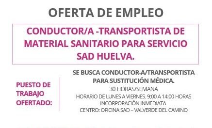 Buscan a un transportista para material sanitario en el entorno de Zalamea o Valverde