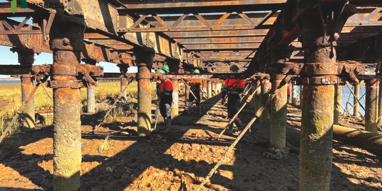 La empresa riotinteña Insersa avanza en las obras de restauración del Muelle de Tharsis