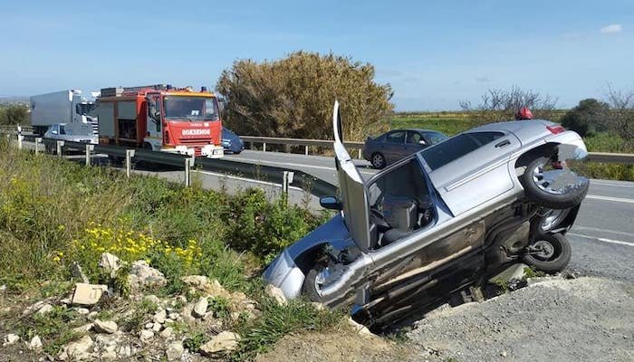 <strong>Herido tras salirse de la vía en Moguer</strong>