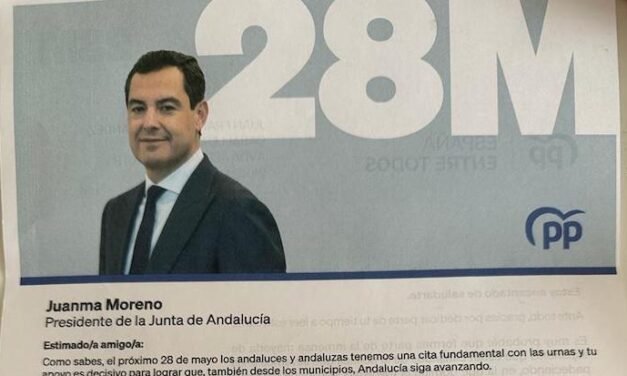 <strong>Denuncian la «guerra sucia» del PP al enviar propaganda electoral de Juanma Moreno como presidente de la Junta</strong>
