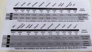 Horarios Huelva-Zafra
