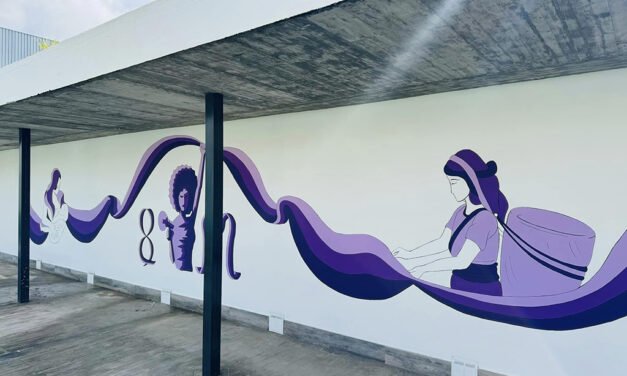 Un mural de Miguel Ángel ‘Pelota’ y Díaz Patricio pone a Riotinto ‘con nombre de mujer’