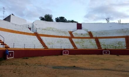 Se cae parte de la plaza de toros de Nerva