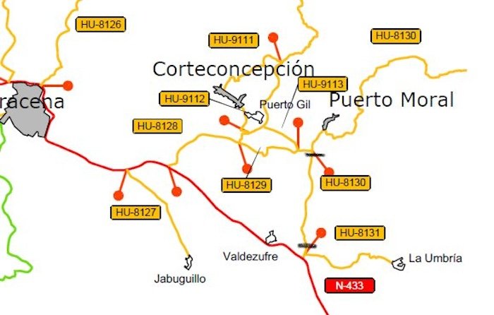 Corte total de la HU-8130 por el hudimiento de la calzada