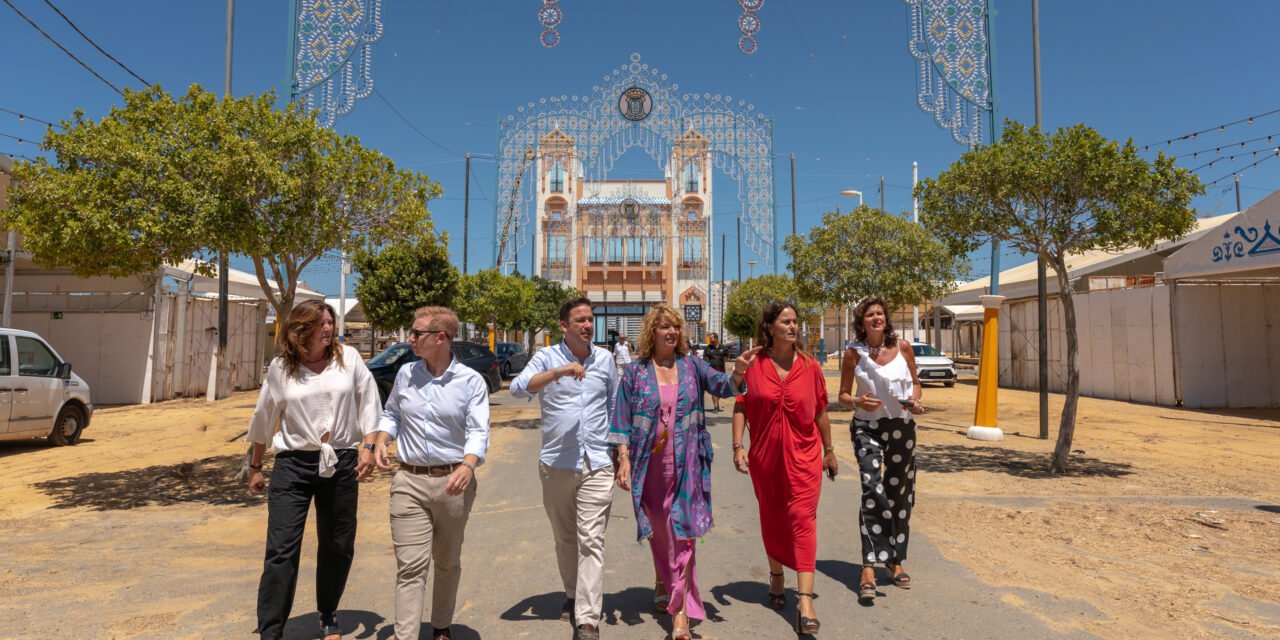 Pilar Miranda supervisa las mejoras y ampliación del recinto ferial de Colombinas