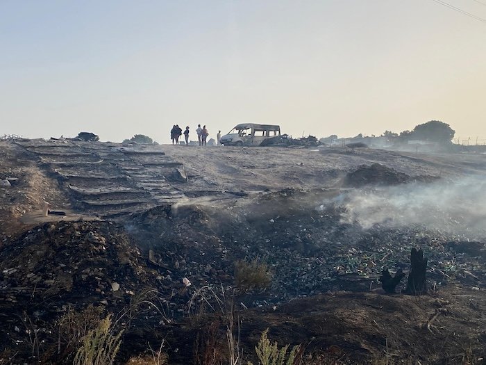Un incendio calcina 70 chabolas en Palos de la Frontera