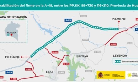 Licitada la rehabilitación de 16,5 kilómetros de la A-49 por Cartaya y Lepe