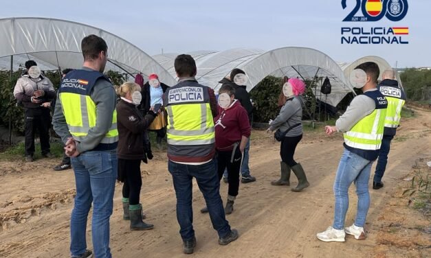Detienen a una persona por explotación sexual y laboral en el sector agrícola