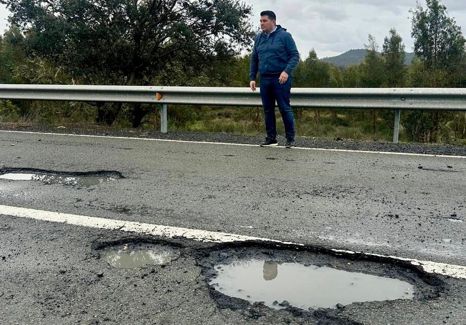 IU llevará al Parlamento el «peligroso estado» de la carretera entre Zalamea y Calañas