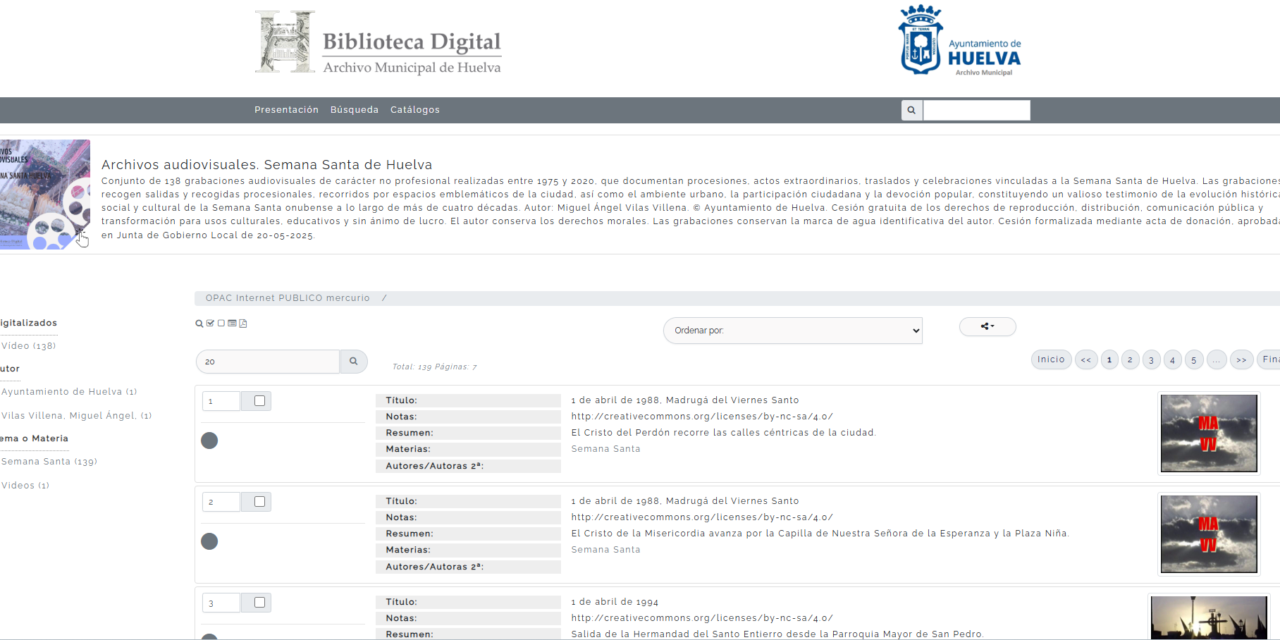 El Ayuntamiento digitaliza una colección audiovisual de la Semana Santa