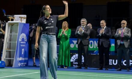 Huelva rinde homenaje a Carolina Marín en la clausura del Europeo de Bádminton