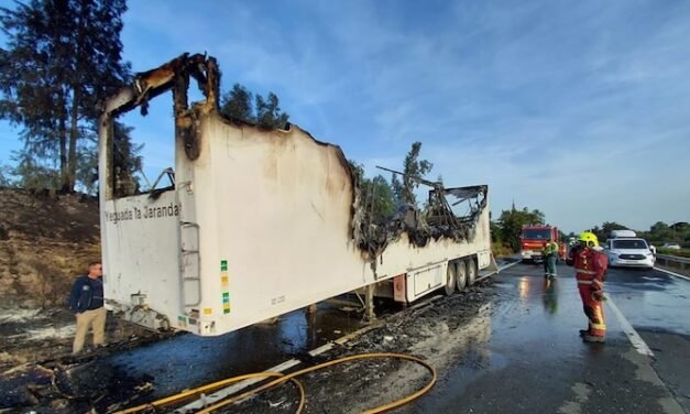 Mueren siete caballos en el incendio de un remolque en Almonte