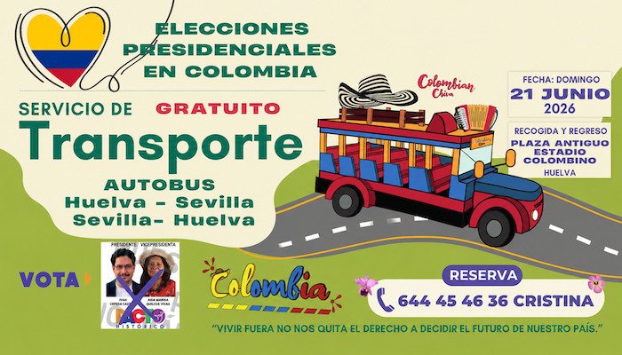 La comunidad colombiana en Huelva podrá acudir a votar en autobuses gratis el 21 de junio