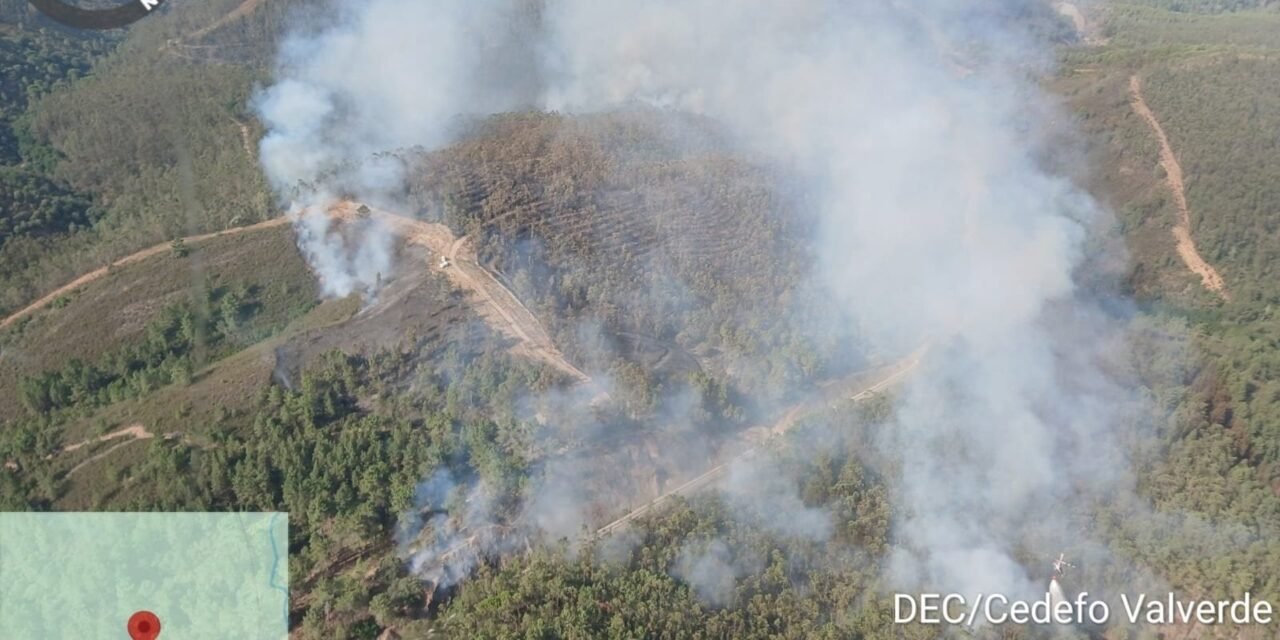 El Infoca lucha contra un «complejo» incendio en Almonaster