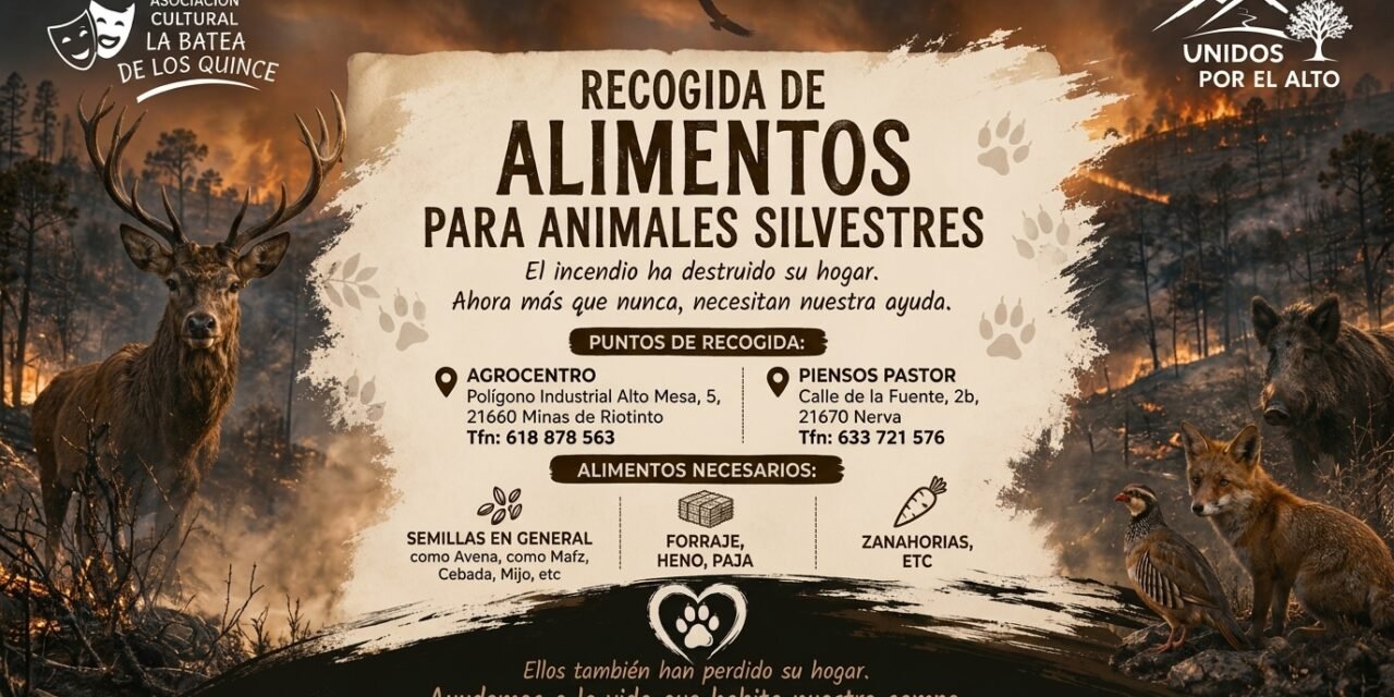 Campaña de recogida de alimentos para los animales silvestres afectados por el incendio