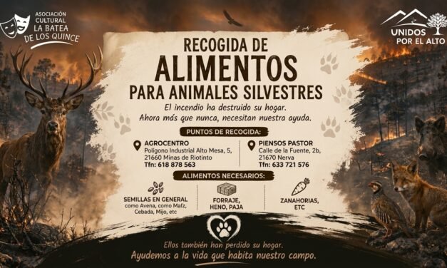 Campaña de recogida de alimentos para los animales silvestres afectados por el incendio