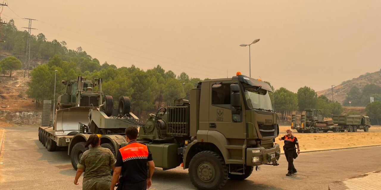 Nerva acoge a una veintena de legionarios que intervienen en el incendio de Niebla