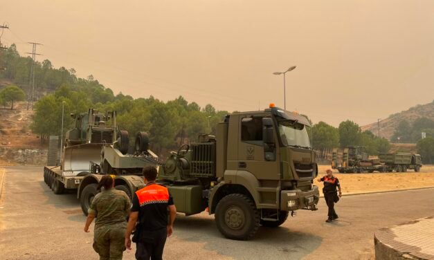 Nerva acoge a una veintena de legionarios que intervienen en el incendio de Niebla