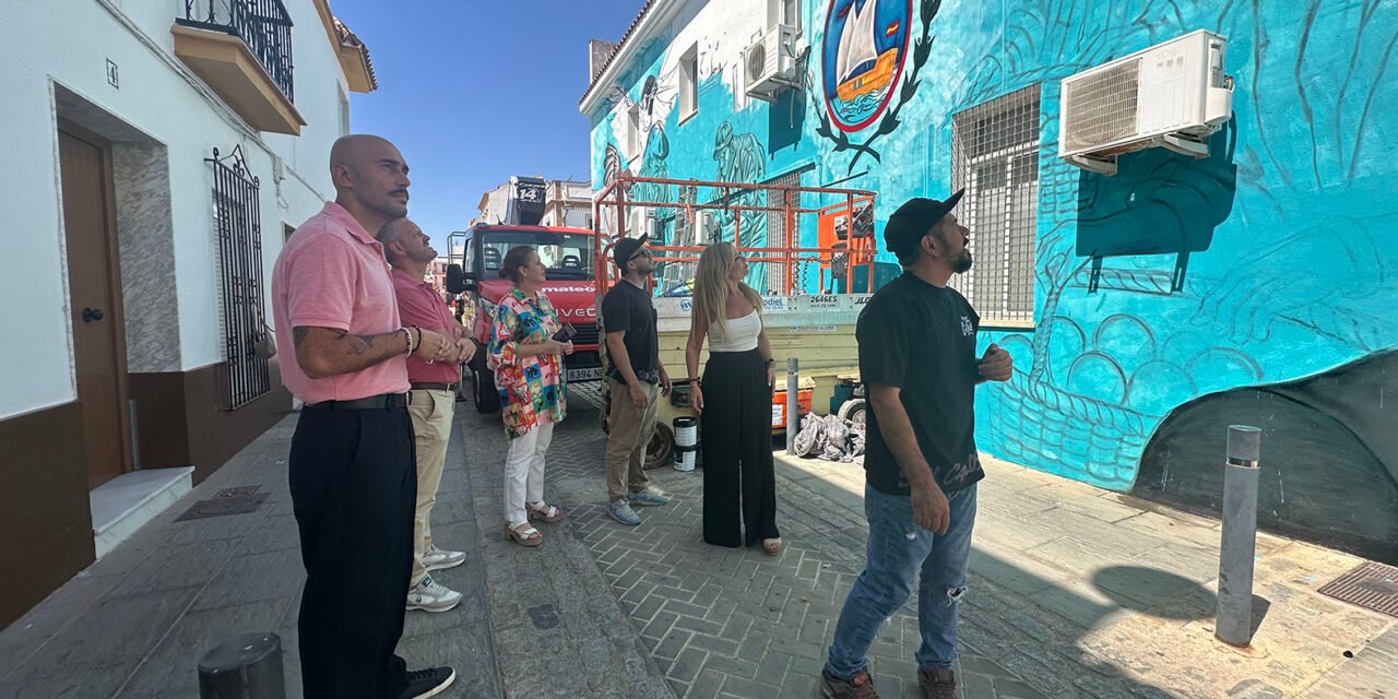 El primer mural pictórico de temática sanjuanera encara su recta final