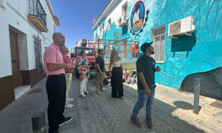 El primer mural pictórico de temática sanjuanera encara su recta final
